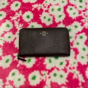 Coach Medium Zip Around Wallet Oxblood Color